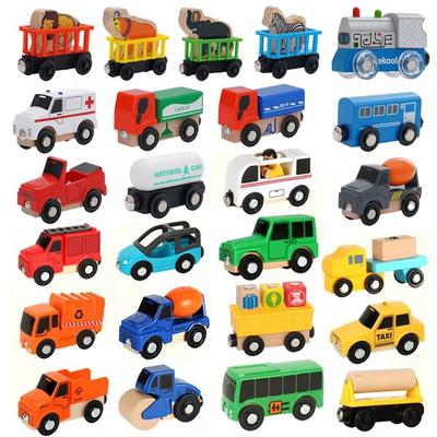 Electric Locomotive Train Magnetic Train Car Wooden Railway Track Accessories Fit for All Brand Wooden Tracks Toys for Kids