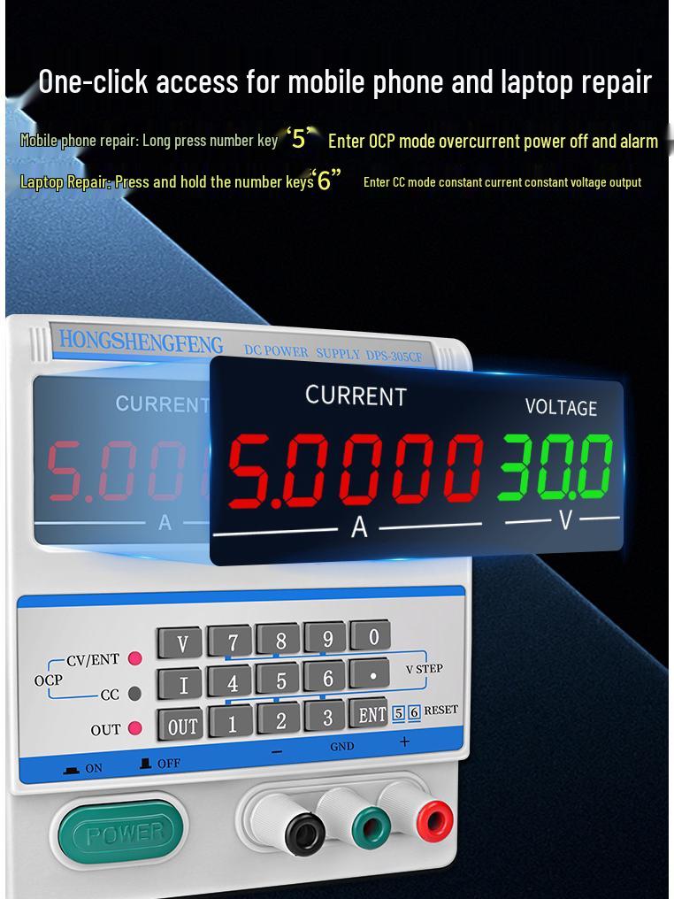 30V Adjustable DC Power Supply with Microamp Constant Current Output for Electronics Repair and Experimentation
