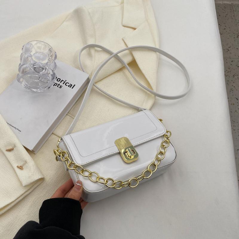 Stylish Pu Leather Chain Bag For Women Trendy Square Crossbody And Shoulder Bag