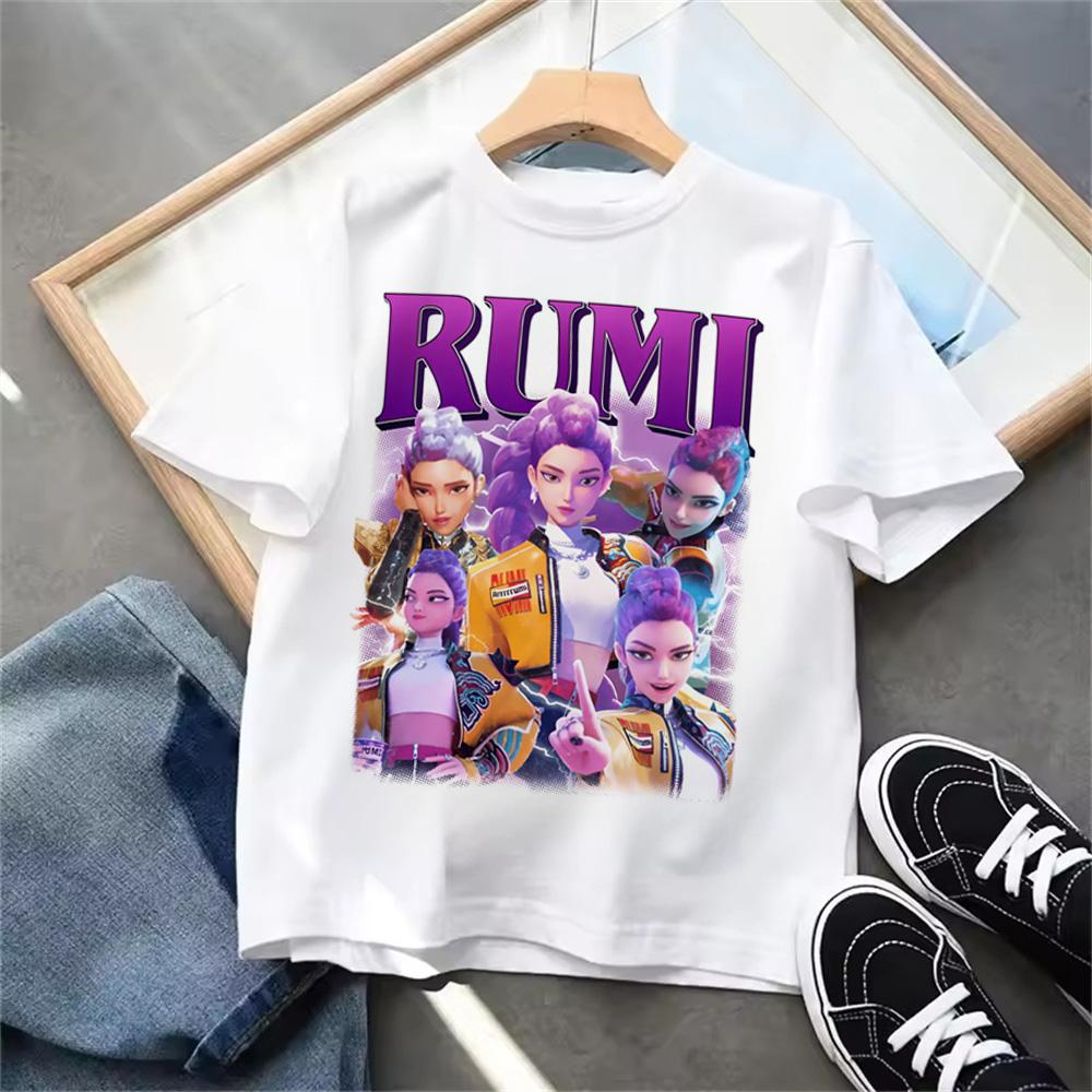 Nouveau T-shirt KPop Chasseurs de Démons Été Enfants Filles Garçons Vêtements pour Enfants T-shirt Décontracté Col Rond Manches Courtes Hauts
