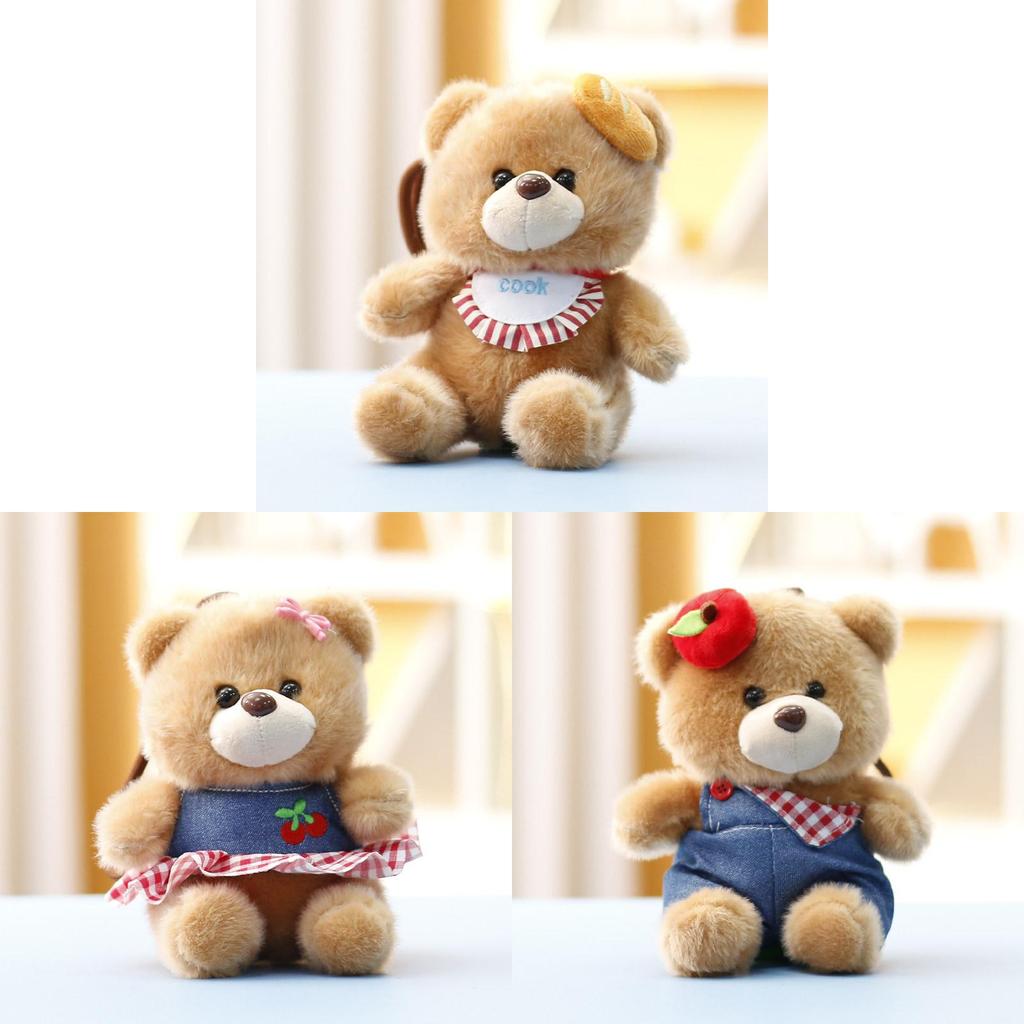 Plush Bear Backpack Charm With Cute Embroidered Details For Girls