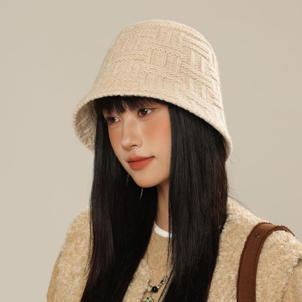 Fisherman Cap Warm Sun Bonnet Beanie For Outdoor Foldable New Casual Autumn Winter Women'S Knitted Bucket Hat