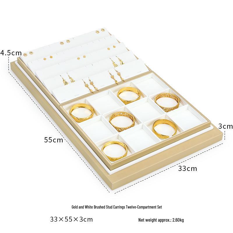 Ya Yu Jin Bai Jewelry Display Tray for Bracelets, Ear Studs, Necklaces - Silver & Gold