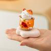 Mini Ornamenti Gatto Portafortuna Giapponesi in Ceramica Carini Cartoni Animati Gatto Ornamento della Fortuna Accessori Arredo Casa Regali Decorazione Soggiorno