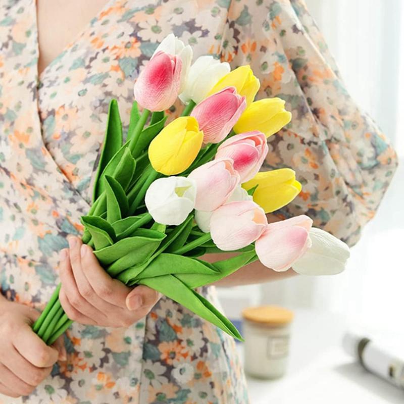 8/20PCS Artificial PE Foam Tulip Flower Household Vase Tabletop Decoration Wedding Outdoor Scene Decoration Seven Color Optional