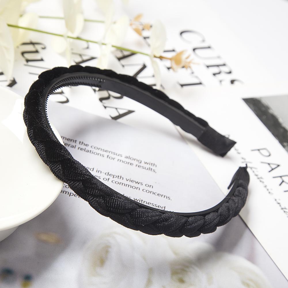 

Weaving Hairbands Women Braided Velvet Headbands Hair Hoop Bands Elastic Fashion Bezel Non-Slip Headdress Bezel Hair Accessories