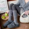 Boots Cotton Relief Hollow Calf Socks Warm Knitting Retro Gray Heavy Industry Stockings Stacking Stockings