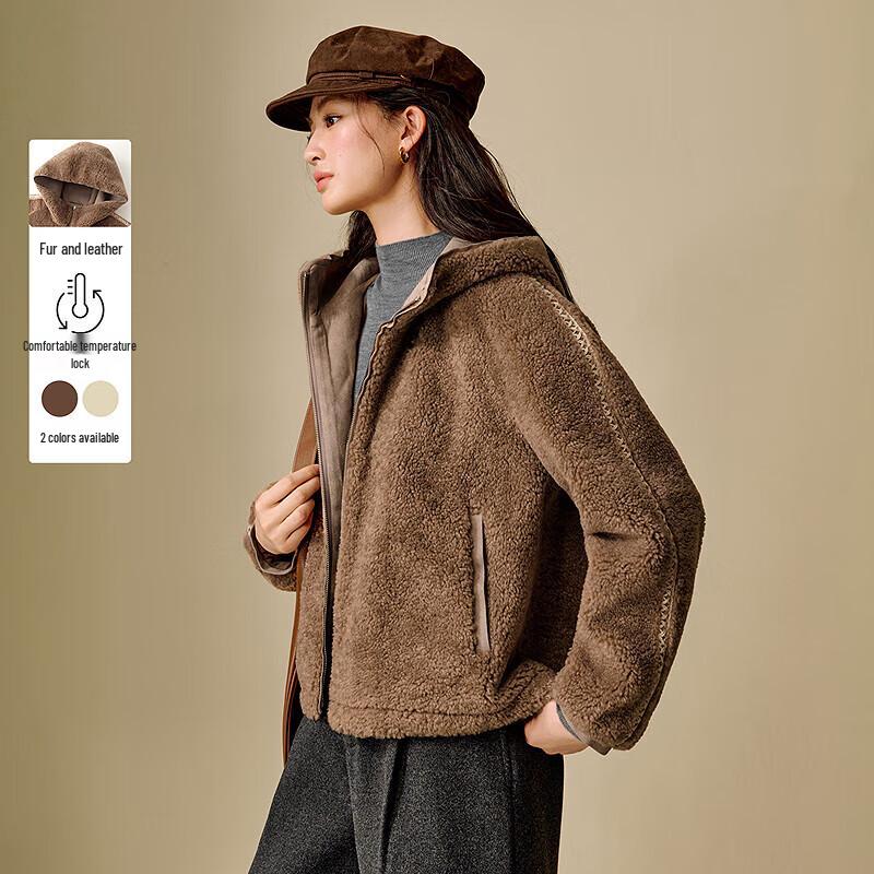 

Inman Women s Embroidered Faux Shearling Hooded Winter Jacket M