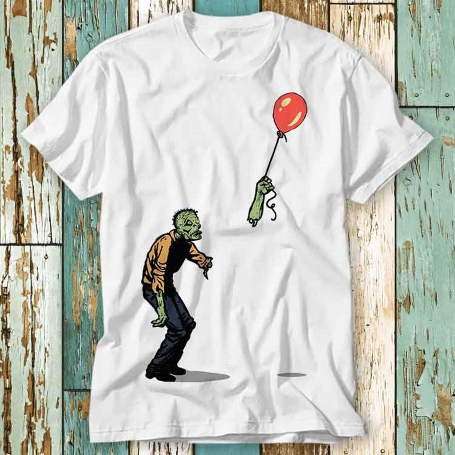 Zombie Banksy Girl Heart Baloon T-Shirt Top Design Unisex Ladies Mens Tee Retro Fashion Vintage Shirt S789 3XL