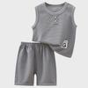 Boys' Waffle Vest and Shorts Set - Lightweight Summer Trend