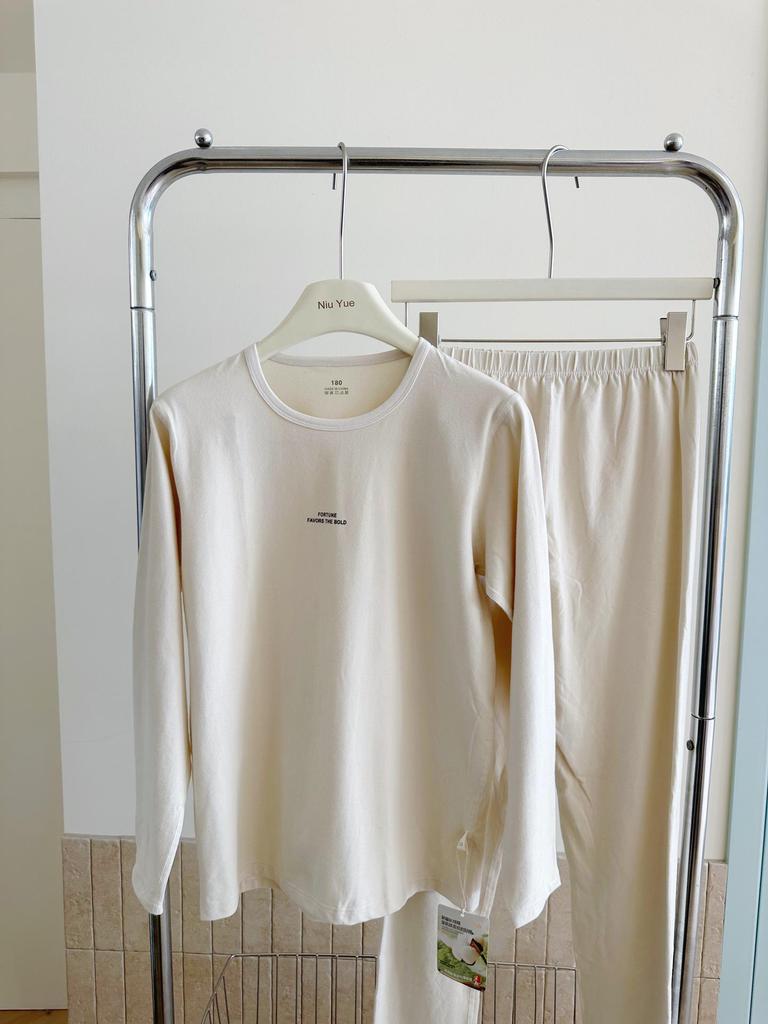 Teen Big Kid Autumn Pajamas - Solid Color, Unisex, Soft Lycra, Xinjiang Cotton, Comfortable & Skin-Friendly