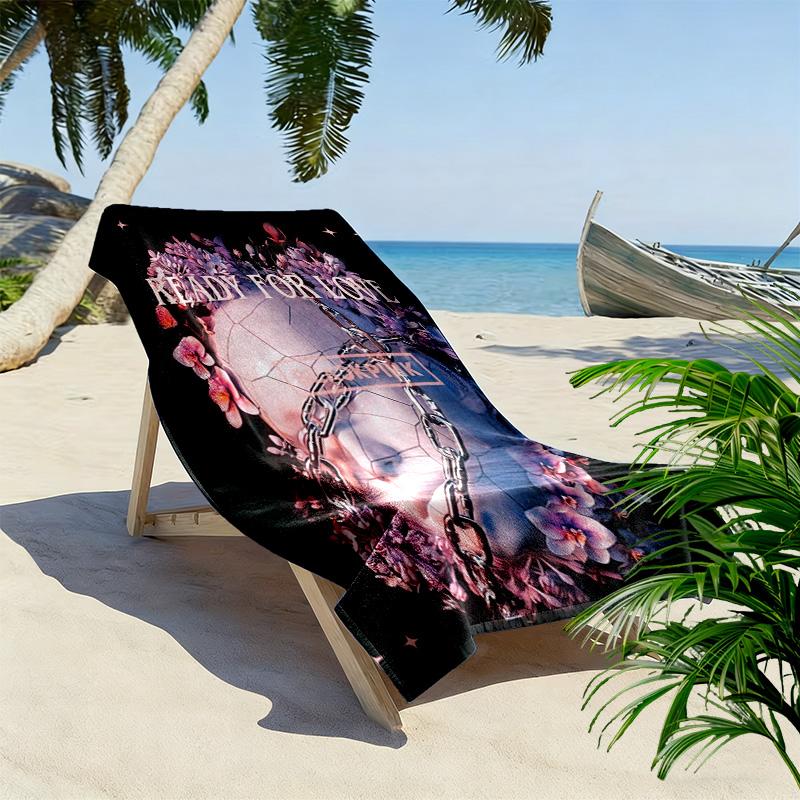 Vibrant Pink Vibes beach towel soft Beach towel for vacation photos Absorbent bath towel swim Outdoor pool towel Travel and vacation towels Comfort