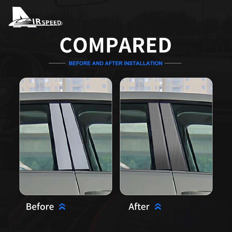 Carbon Fiber B Pillar Cover Car Window Column Decorative Sticker for Volkswagen VW Golf 6 7 8 MK6 MK7 MK8 2010- Accessories
