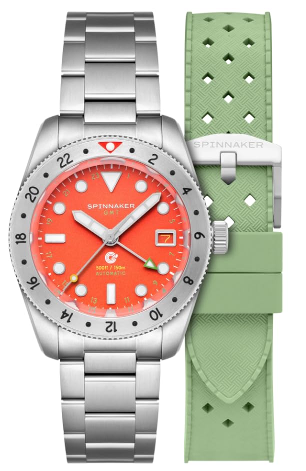 

Croft 39 GMT Automatic 15 ATM Water Sapphire Red [SPINNAKER] Watch, Self-winding, Resistant, Crystal, Dial, SP-5157-33, Men s [Used]