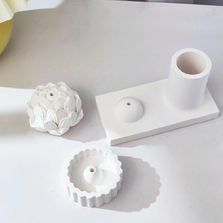Incense Insert Silicone Molds DIY Cement Concrete Yoga Incense Stick Holder Mold