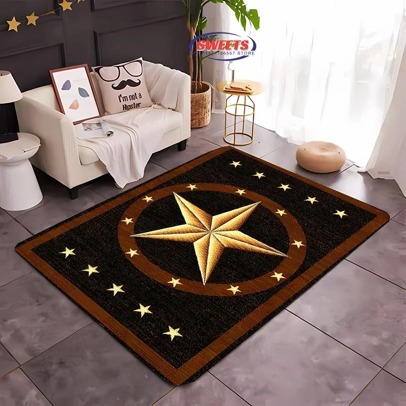 Vintage Star Carpet Mat Rug Home Decoration Classic Geometric Pattern Living Room Floor Mat Non-Slip Carpets for Living Room