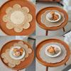 1 Piece of Environmentally Friendly Woven Insulation Mat Household Flower Shaped Durable Multi-purpose Placemat