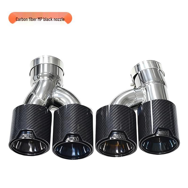 Compatible with BMW 5 Series G30/G38 525li/530 Quad Outlet Exhaust Pipe Titanium Black Tailpipe Cover