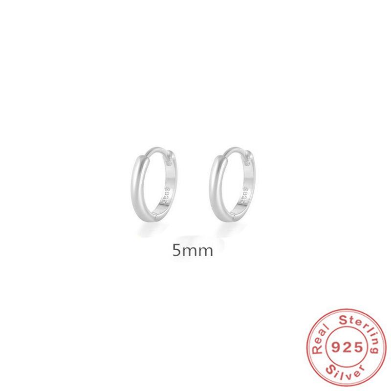 Cercei Clasici Minimaliști din Argint Sterling 925 Lucios Cercei Cercei Catarame de Urechi Cercei Inel Simplu Versatil Aur 18K