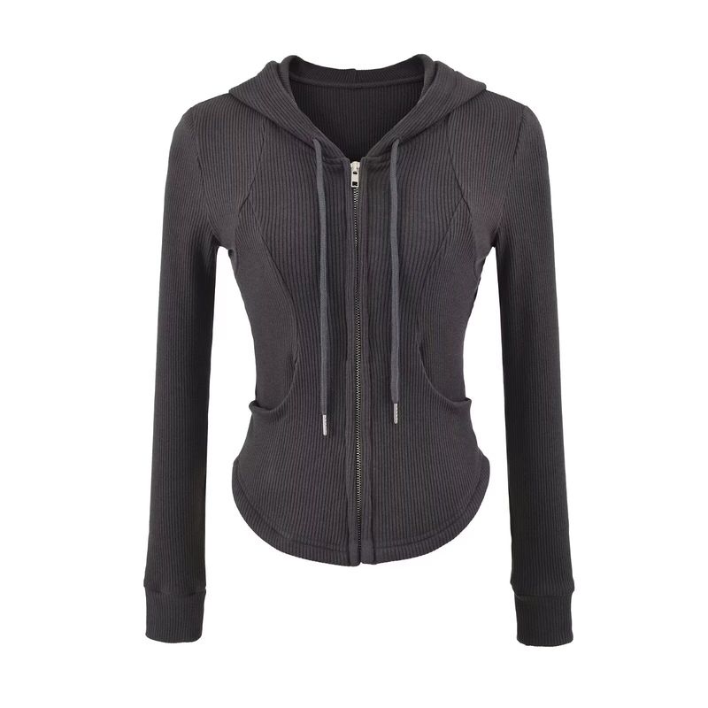 Za Export New Arrival Women's Clothing ZR Fashion Style Sexy Sexy Silm Knitting Hooded Small Top Flanging Bell-Bottom Pants