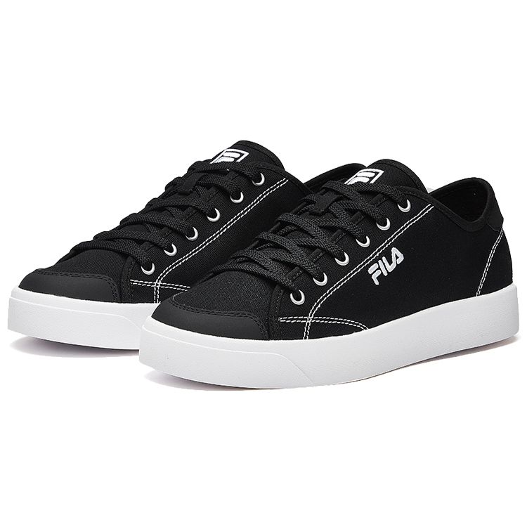 Fila Canvas Comfortable Lightweight Breathable Low-Top Skate Shoes Women Sneakers Black F12W024401FBK