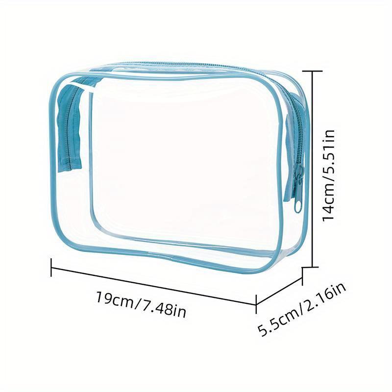Clear Makeup Bag With Zippers Transparent Makeup Organizer Cosmetic Makeup Bags For Vacation Business Trip Airport Bathroom