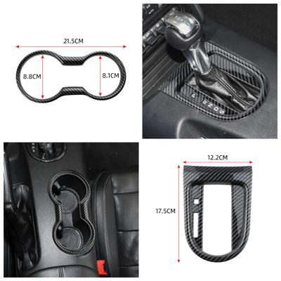 Car Front Water Cup Holder Gear Shift Decoration Cover for Ford Mustang 2015 2016 2017 2018 - 2023 AT LHD Interior Accessories