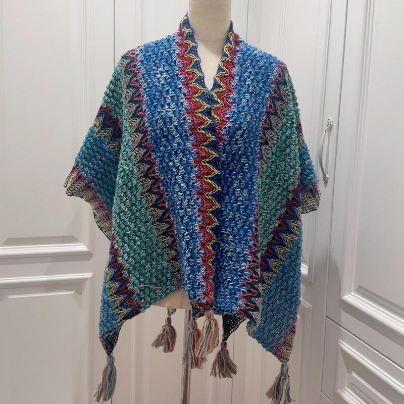 Yunnan Lijiang Mohair Shawl Travel Wear Cloak Thickened Air Conditioning Room Tassel Cloak Scarf Women