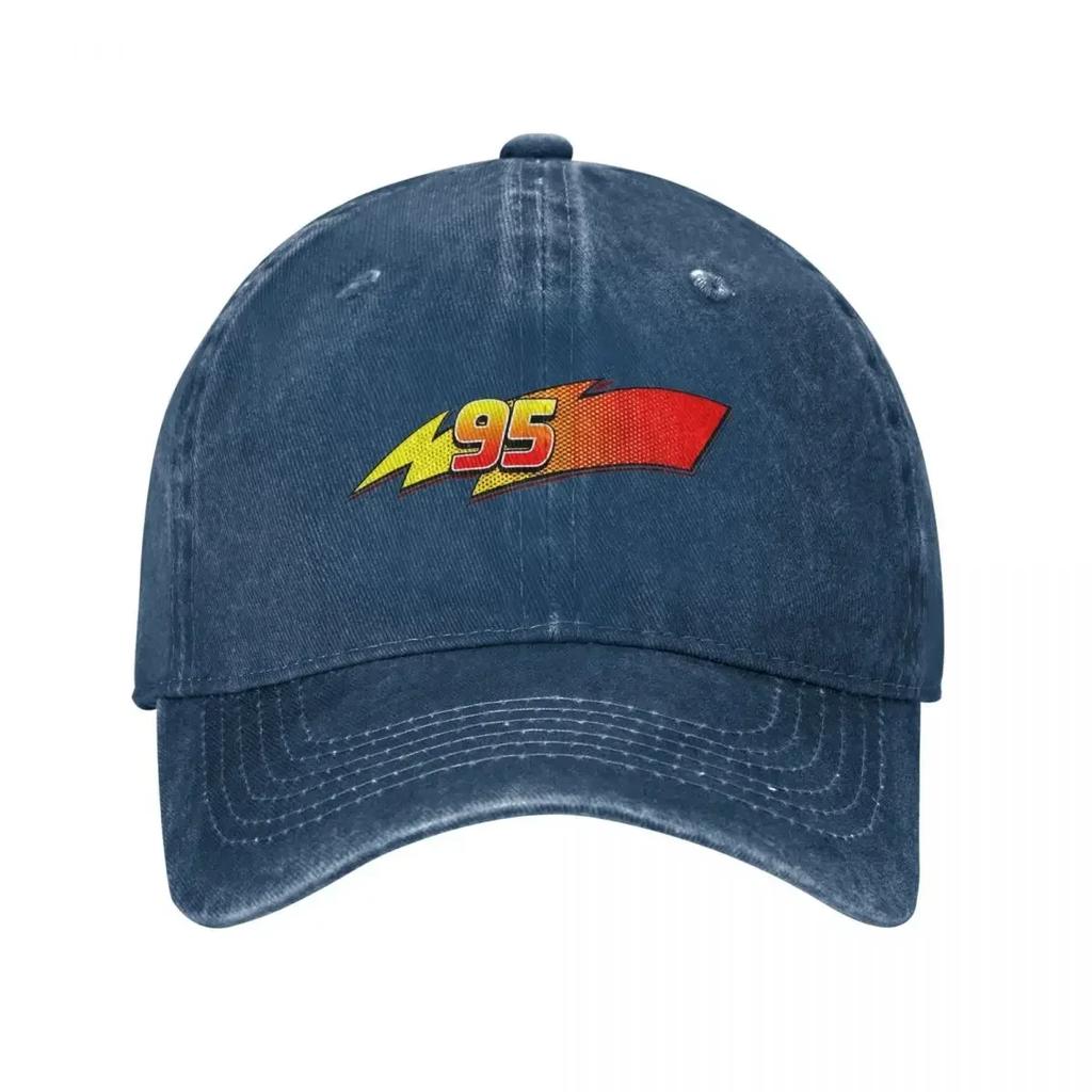Autos Lightning McQueen Nummer 95 Unisex Baseballkappe Cartoon Used Gewaschene Hüte Vintage Outdoor Workouts Geschenk Snapback Hut