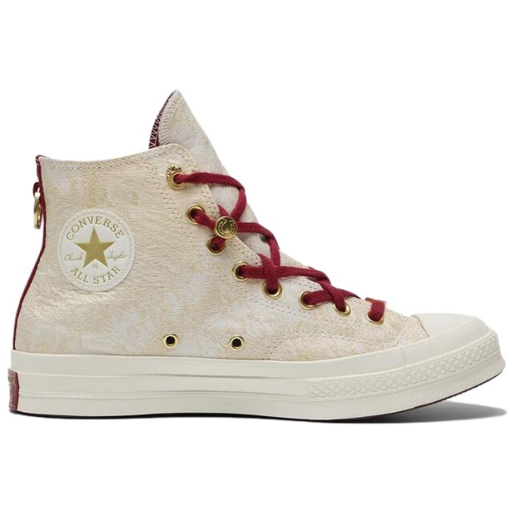 Converse Chuck Taylor All Star Cny Jahr des Pferdes Limited Edition Vielseitig Bequem High-Top Canvas Schuhe Unisex Sneaker Beige A19072C