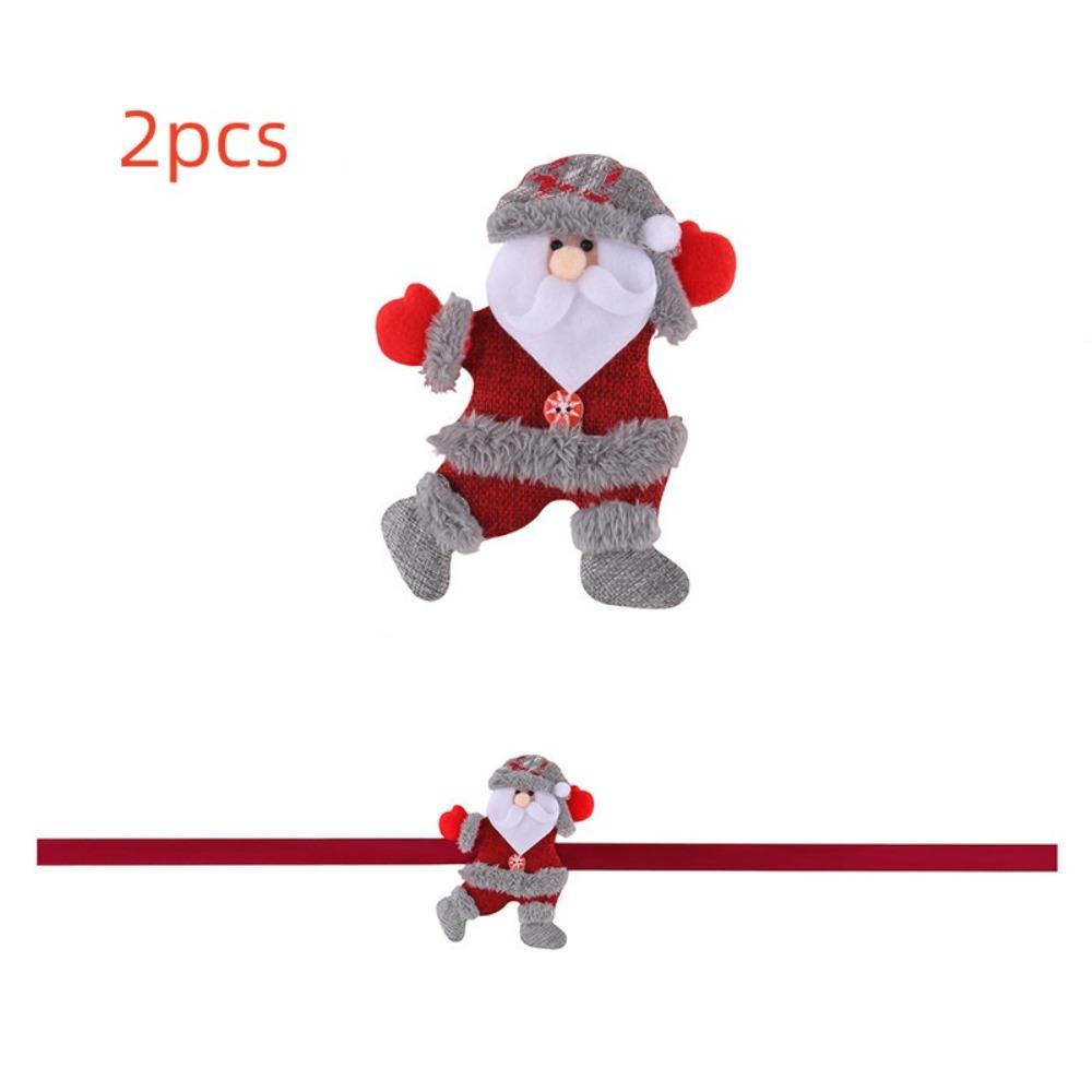 2pcs Cute Christmas Doll Curtain Tiebacks Creative Curtain Fixer Snowman Curtain Strap New Year