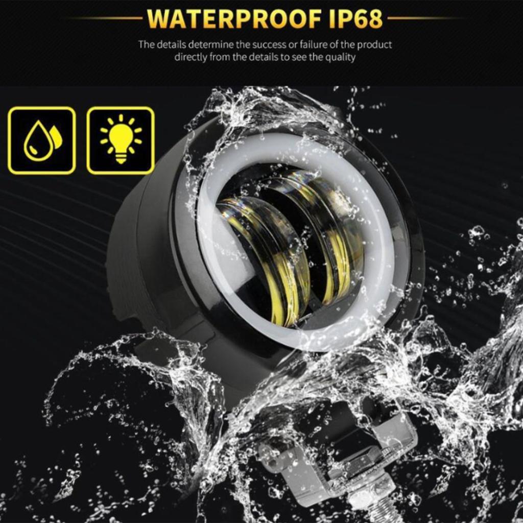 LED Fog Light Auxiliary Lamp 4D Double Lens 20W with   for Motorcycle ATV Truck Boats