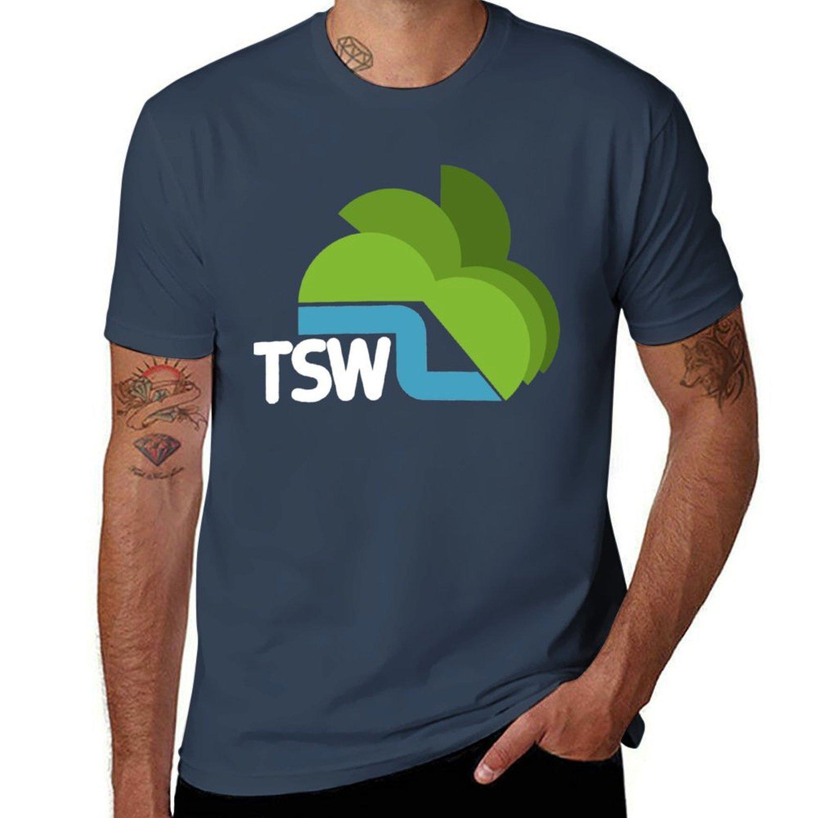 TSW logo only white TShirt Running Gym Short Sleeve Sports Tee S