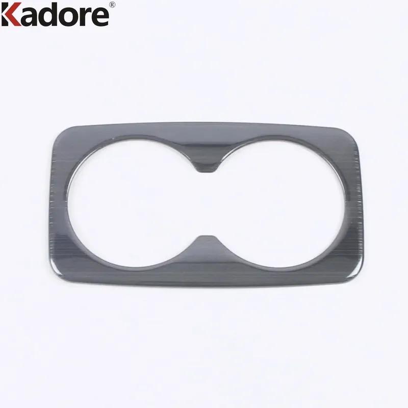 For Ford Kuga Escape 2024 Carbon Fiber Car Rear Seat Water Cup Holder Frame Cover Trim Interior Accessories