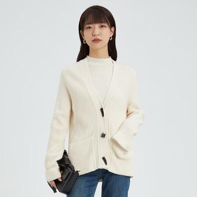 Women's V-Neck Knit Cardigan Sweater