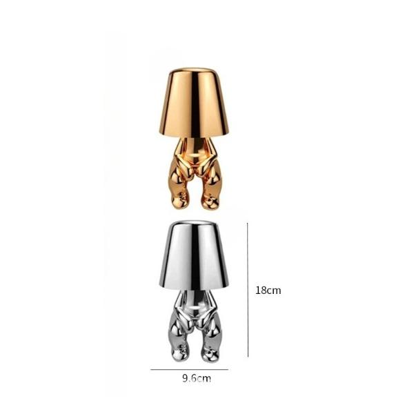 Italien Little Golden Man Bordslampa Touch Switch LED Nattljus Kafé Bar Sovrumsinredning Tänkare Rumsdekorlampa