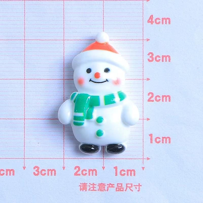 10PCS Resin Kawaii Colorful Gingerbread Man Snowman Bells Trees Flat Back Cartoon Christmas Figurines Scrapbook DIY Decor Crafts