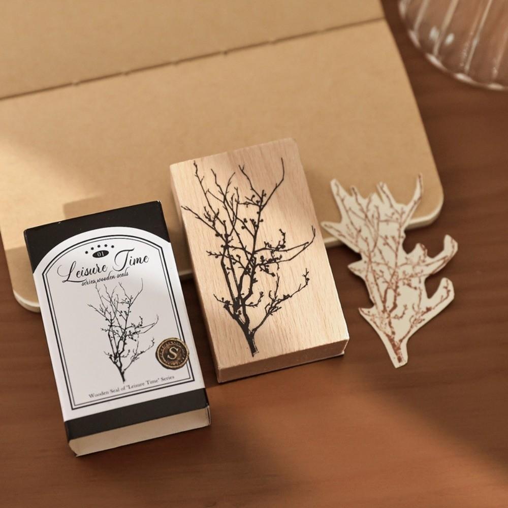 

DIY Rubber Stamps Vintage Plants Stamp New Wooden Rubber Stamp Journal Material F