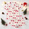 Women's Christmas Pajama Set Short Sleeve Button Down Shirt and Shorts Sleepwear