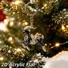 1Pcs 2D Goat Acrylic Pendants Cute Animal Hanging Ornament for Christmas Party Backpack Zipper Charm Accessory