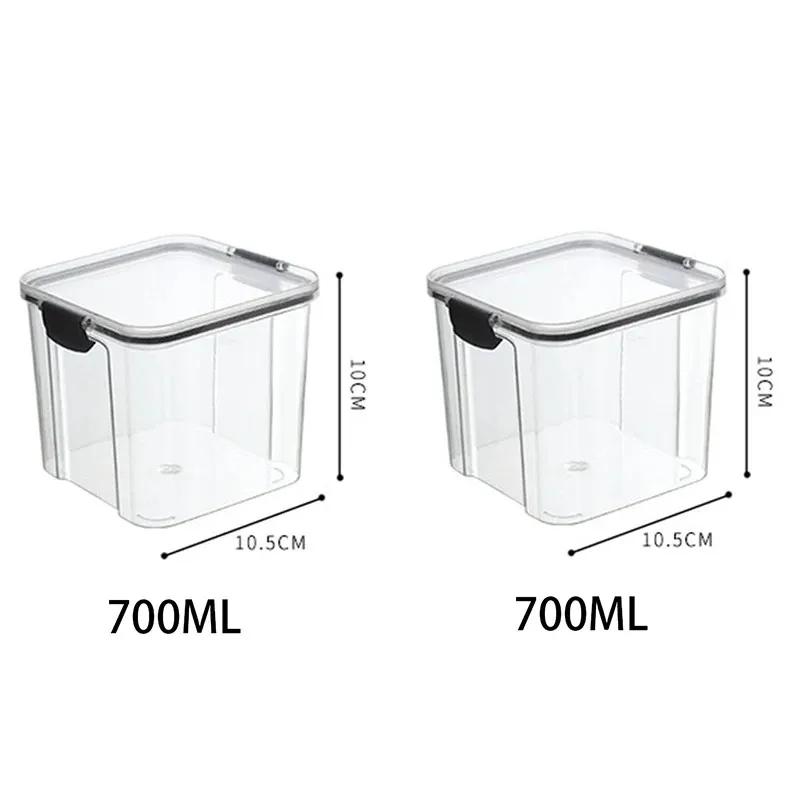 High Quality Sealed Jar Food Storage Box Transparent Plastic Kitchen Organizer Multigrain Tank Stackable Dried Sealed Storage