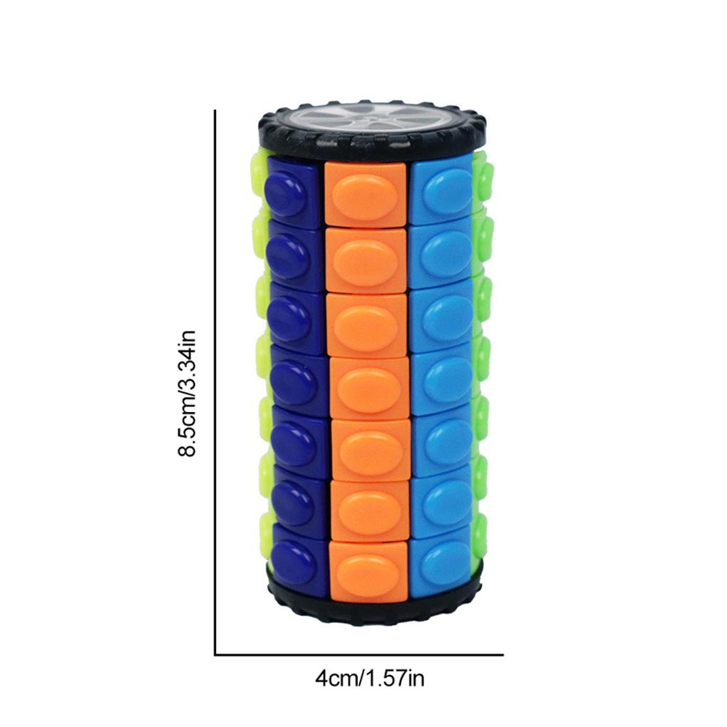 Puzzle Cube Cylinder Colorful Three-dimensional Decompression Model Stress Relief Educational Puzzles Toys Adults