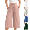 Women's Color Loose And Comfortable Elastic Waist Tie Pants