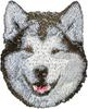 Alaskan Malamute - hundformad patch, broderad patch, unik dekoration för Art-Dog ryggsäck