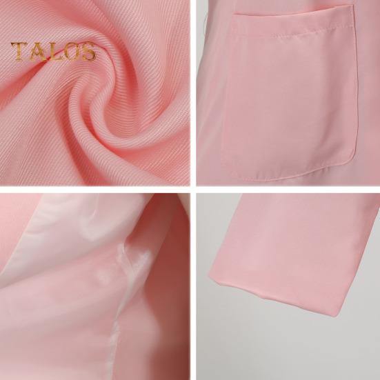 Casaco de terno feminino lapela manga comprida frente aberta jaqueta de terno cor sólida estilo urbano primavera outono negócios outerwear