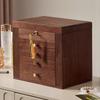 Wood Jewelry Box Large Capacity Earring Necklace Storage Boxes Multiple Drawers Ring Organizer Boxes Retro Jewelry Box with Lock
