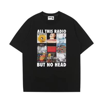 Całe to Radio, Ale Bez Główki Męski Damski T-shirt Radiohead Zespół Rockowy Krótki Rękaw Luźne Koszulki Hip Hop Streetwear