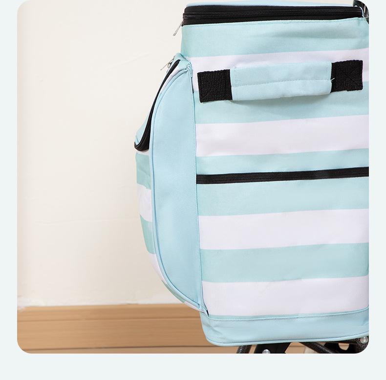 Lekki Składany Wózek na Zakupy z Wkładem Chłodzącym do Użytku na Zewnątrz i w Supermarkecie