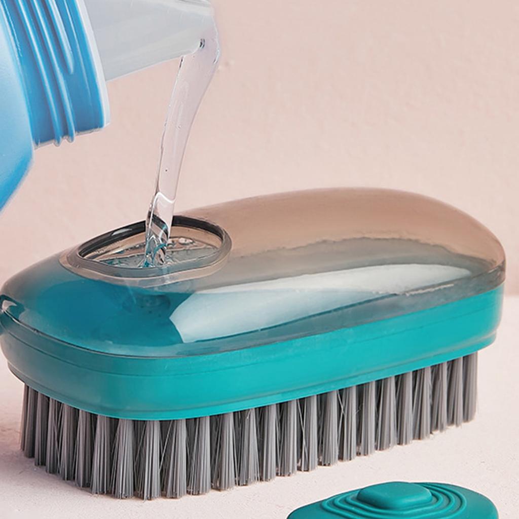 1pc household cleaning brush, multifunctional liquid added cleaning brush, laundry and shoe cleaning brush (color random)