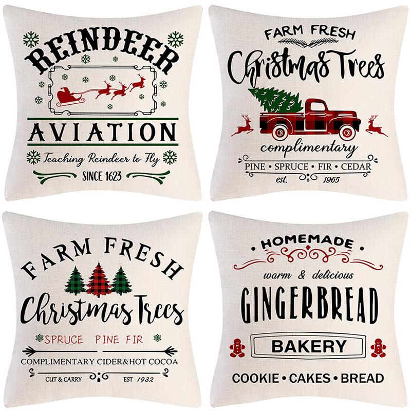 Christmas Pillowcase Combination Multi-patterned Cushion Party Festive Sofa Living Room Pillowcase Pillowcase